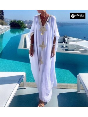 Copricostume Caftano Lungo Donna Mare Woman Boho Chic Kaftan Coachella COV0254